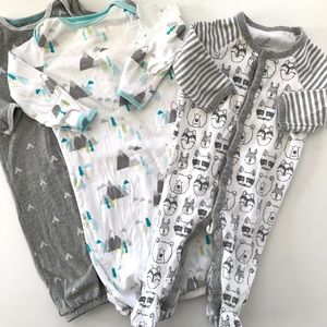 Cloud Island 0-6 Month Gowns and Footie